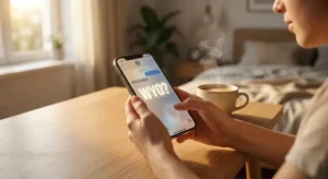 WYO meaning in text displayed on smartphone screen during casual conversation