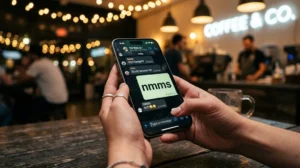 nmms meaning in text slang abbreviation displayed on a glowing smartphone screen in a casual chat conversation