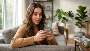 Young woman reading a text message to understand the NGL meaning in text