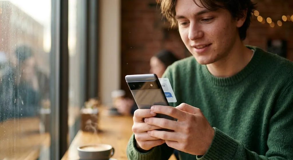 A person looking at a smartphone screen to understand what do igh mean in a text conversation